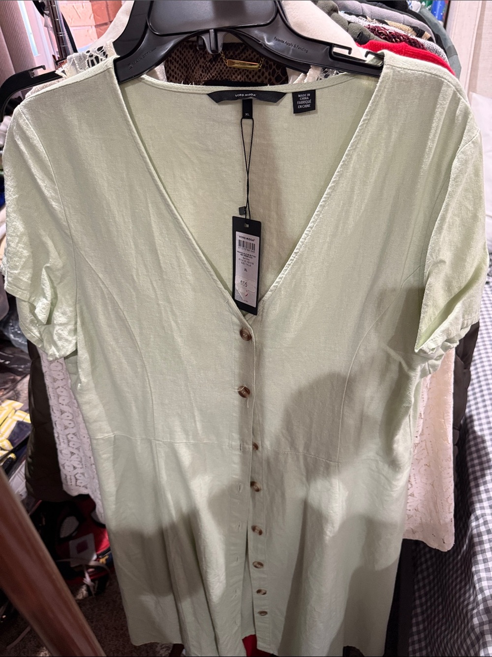 Light Green Button-Front Women’s Top